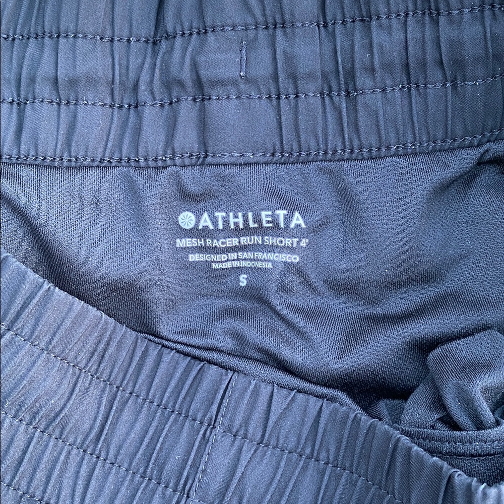 Athleta Black Athletic Shorts “Mesh Racer Run” size small - Picture 2 of 4